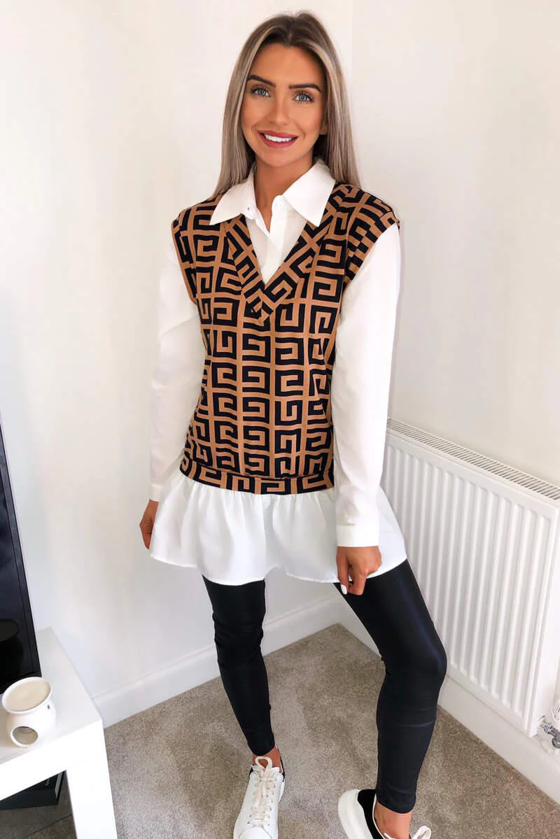 Geo Printed Tank Shirt - Swimclubus