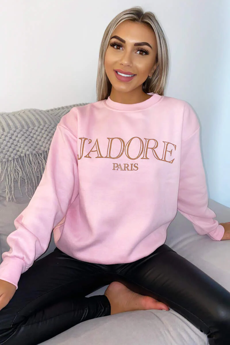 Pink J'adore Sweatshirt - Swimclubus