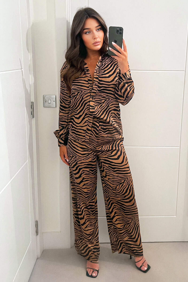 Camel Animal Print Co-ord - Swimclubus