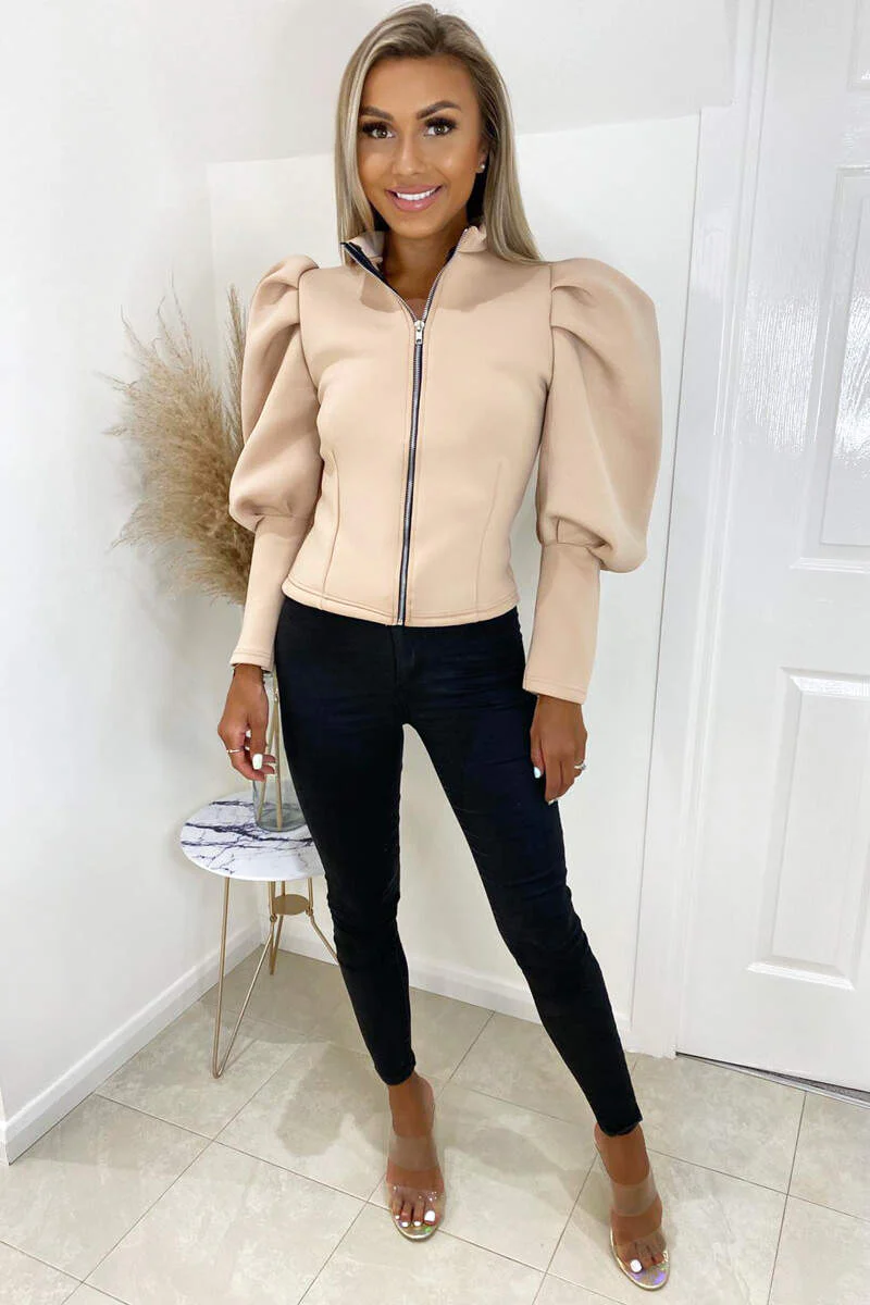 Stone Scuba Puff Sleeve Jacket - Swimclubus