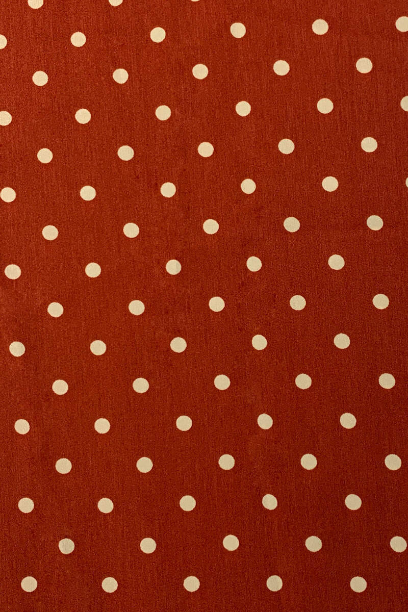 Rust Polka Dot Ruched Sleeve Midi Dress - Swimclubus