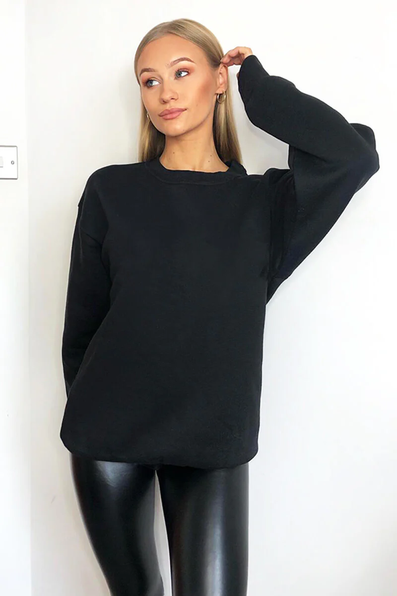 Black Oversized Sweatshirt - Swimclubus