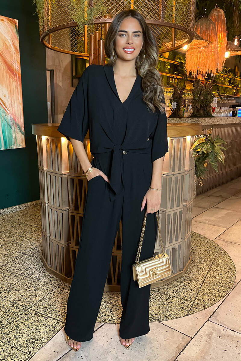 Black Straight Leg Trousers - Swimclubus