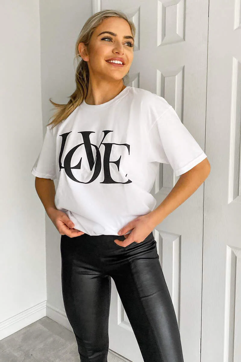 White Love Oversized Tee - Swimclubus