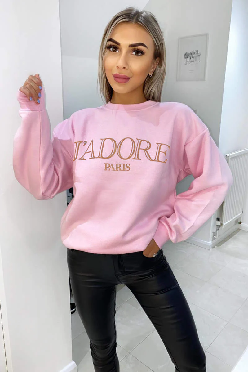 Pink J'adore Sweatshirt - Swimclubus