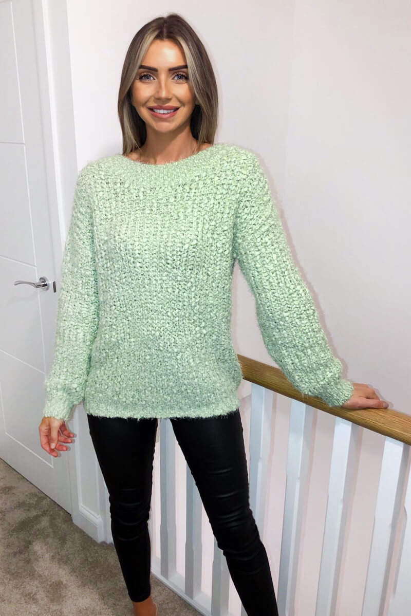Sage Chunky Knit Jumper - Swimclubus