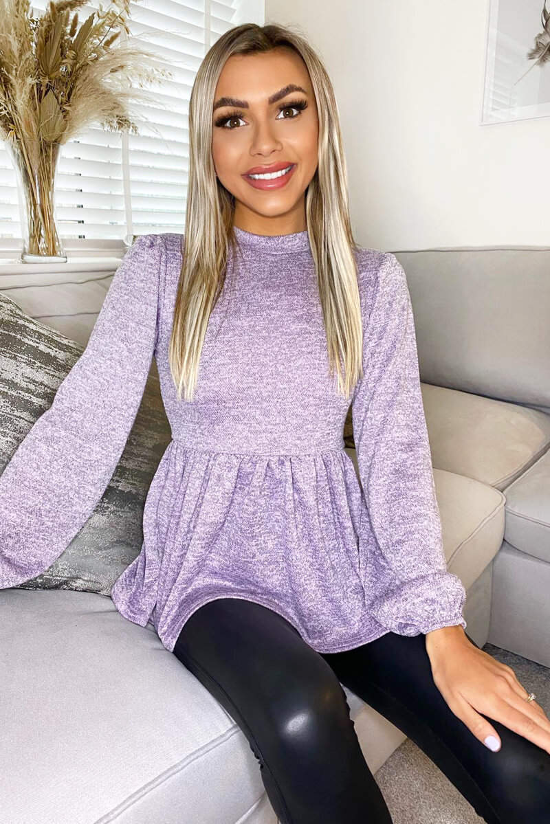 Lavender Peplum Top - Swimclubus