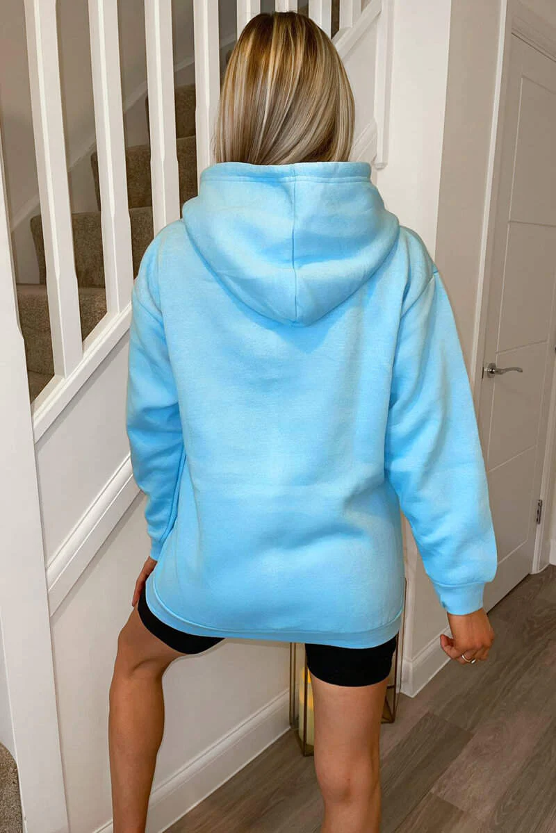 Baby Blue Essential Oversized Hoodie - Swimclubus