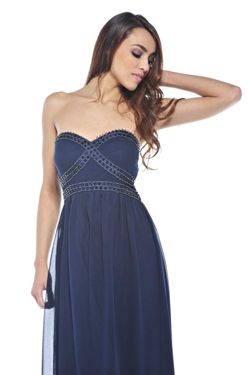 Chiffon Strapless Jewel Maxi - Swimclubus