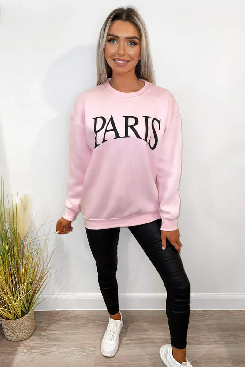 Pink Paris Sweatshirt - Swimclubus