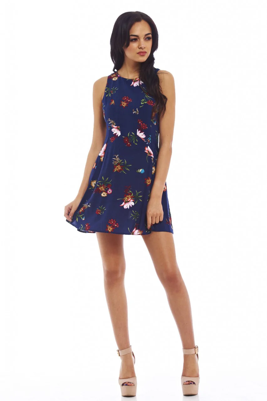 Summer  Floral  Printed Day Skater Dress - Swimclubus