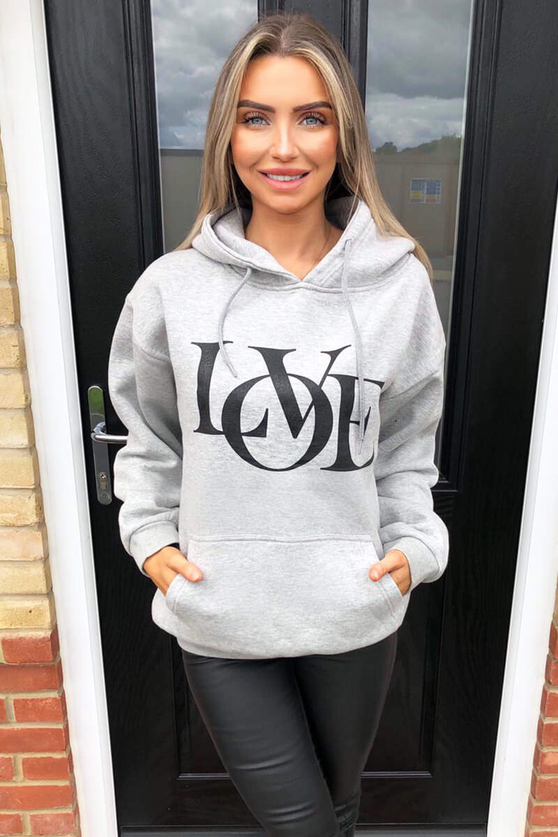 Grey Love Hoodie - Swimclubus