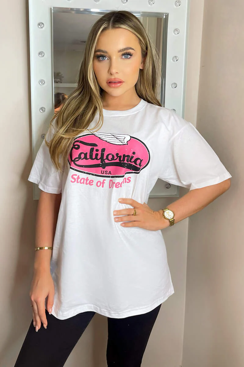 White California Printed T-Shirt - Swimclubus