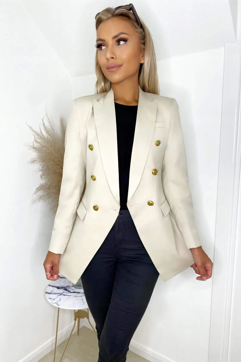 Stone Military Style Blazer - Swimclubus