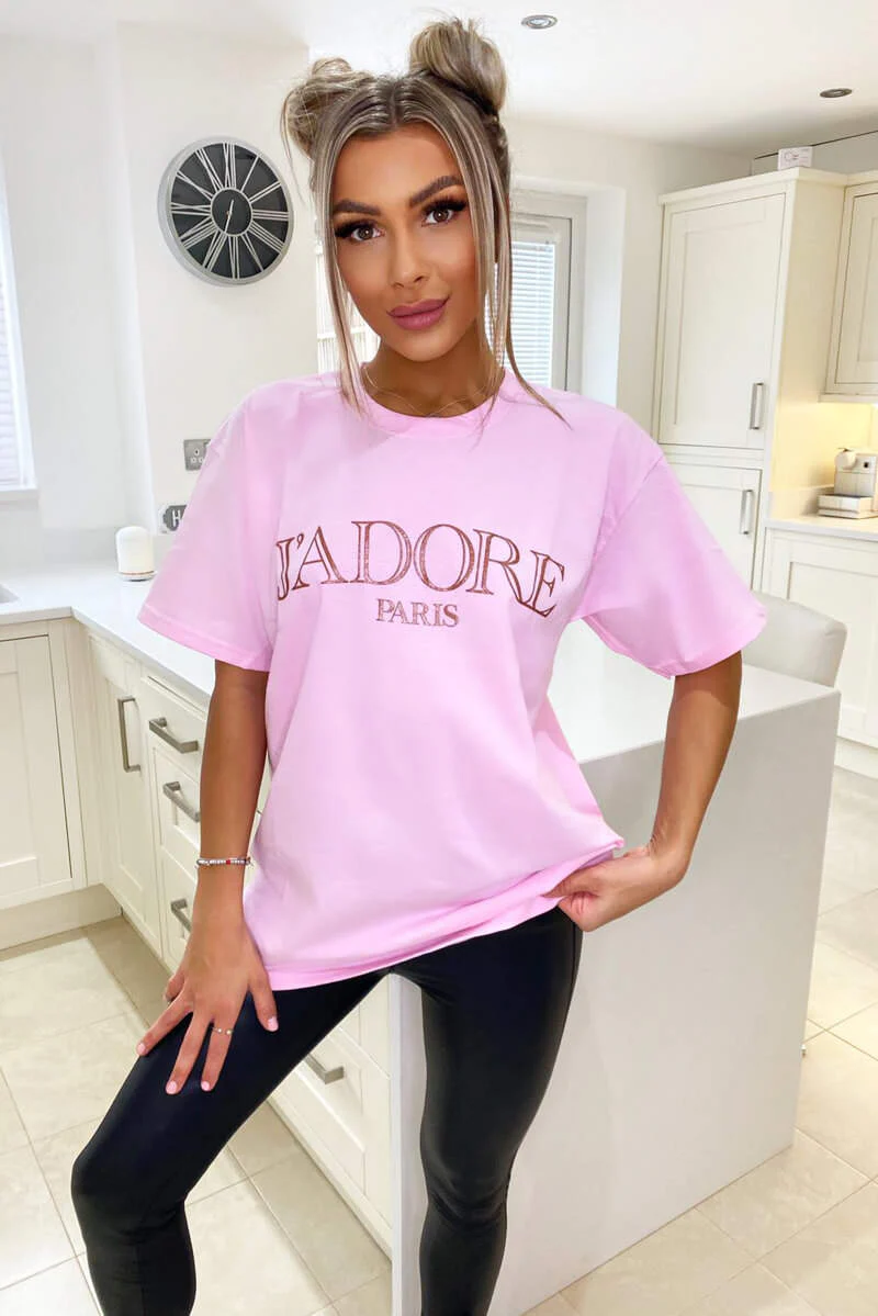 Pink Jadore Oversized Tee - Swimclubus
