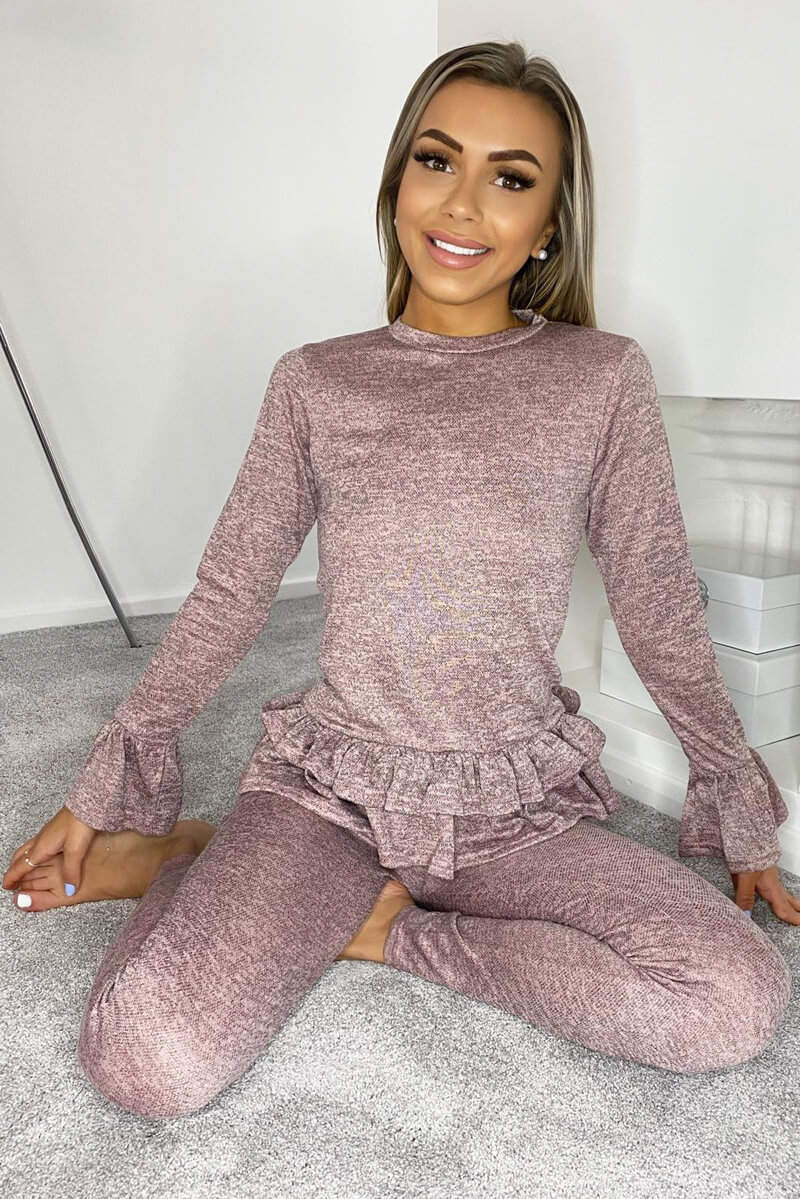 Blush Double Frill Lounge Set - Swimclubus
