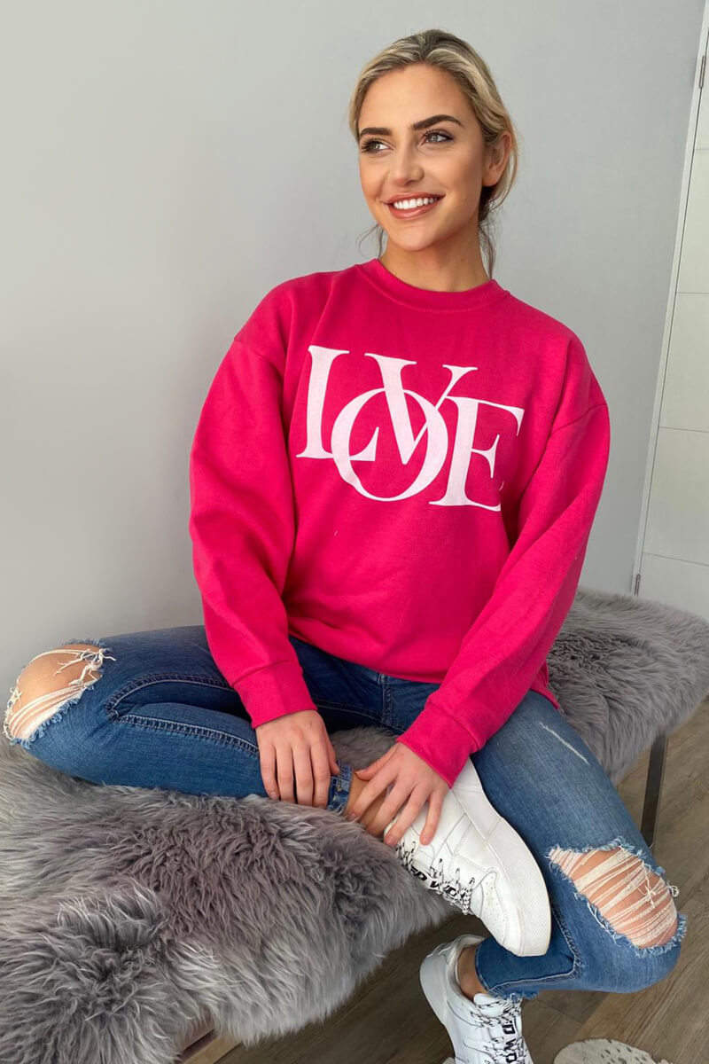 Cerise LOVE Sweatshirt - Swimclubus