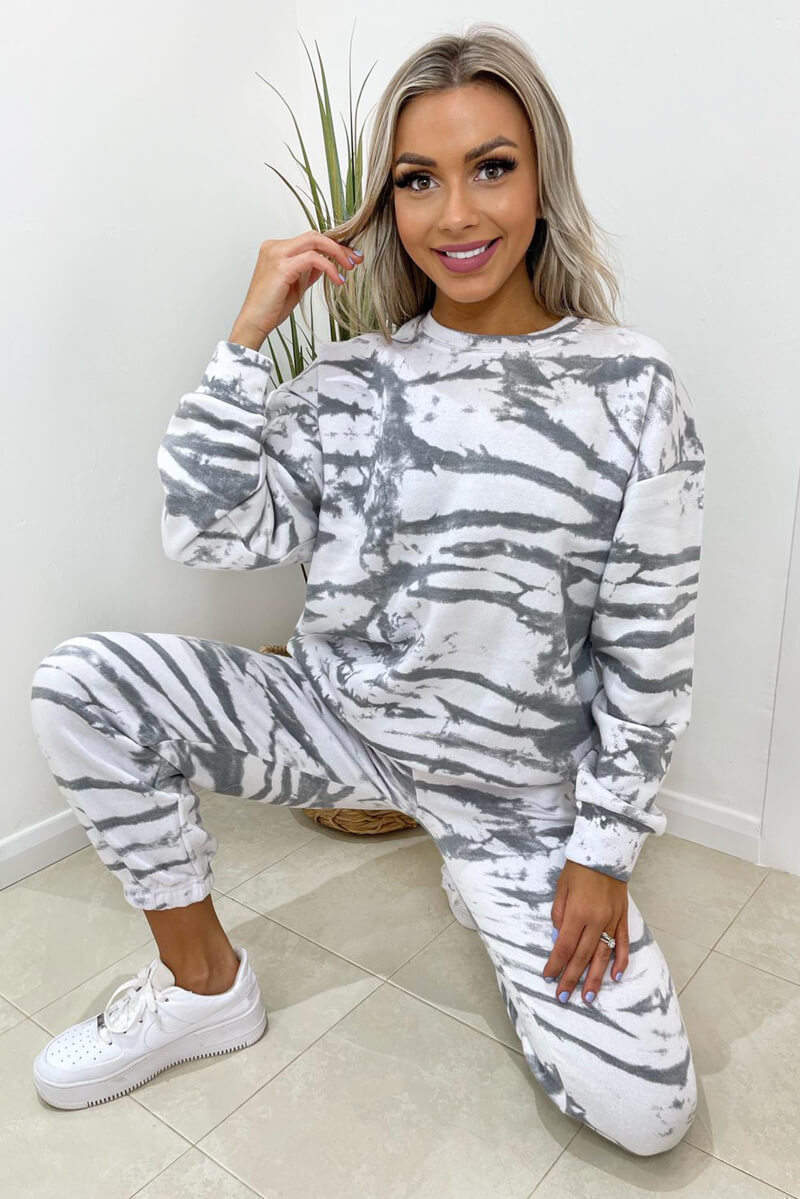 Grey Tie Dye Oversized Sweatshirt - Swimclubus